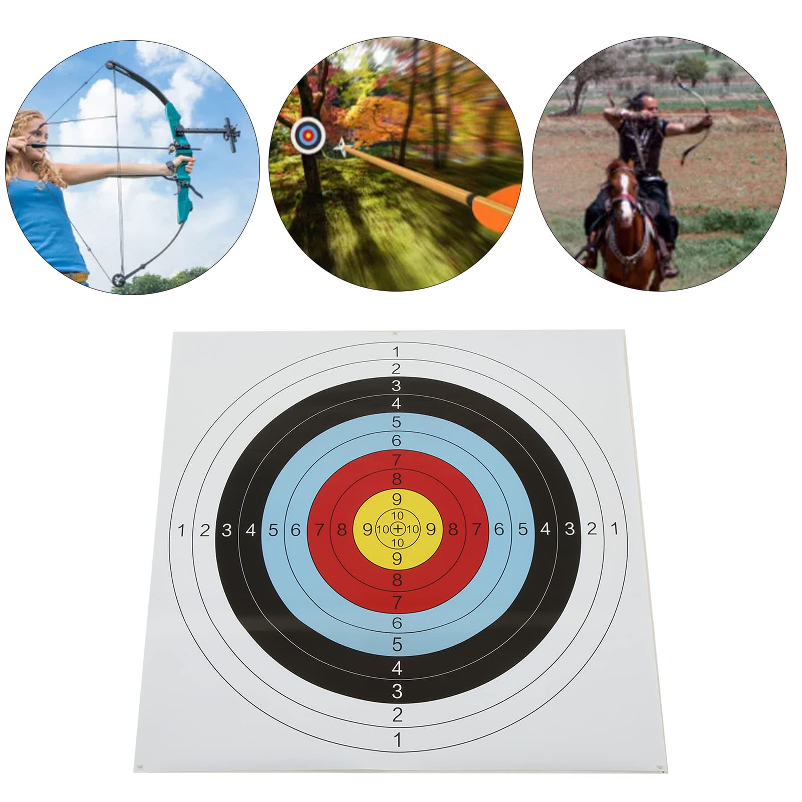 Pilipane 60cm Standard Archery Targets, 30pcs Archery Target Tissue, Full Hoop Archery Compound Avoid Curve Bows and Arrows Competition, Archery Target Paper