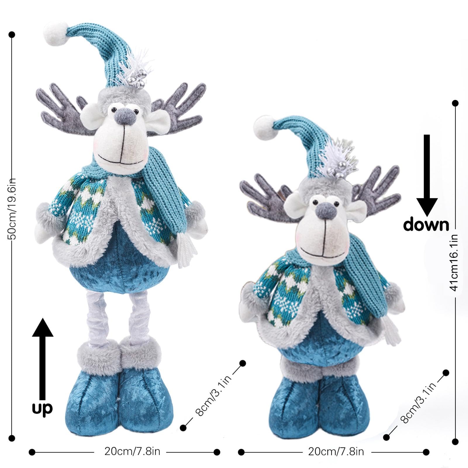 Amazon.co.jp: サンタクロース格納式人形、脚格納式ブルー