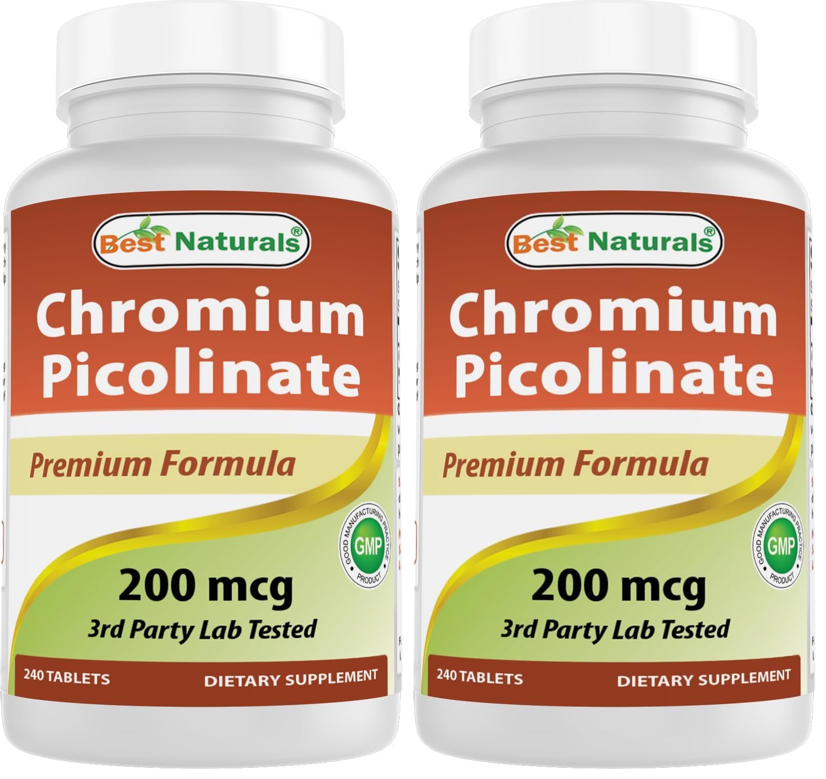 Best Naturals Chromium Picolinate Tablet, 200 mcg, 240 Count (Pack of 2)