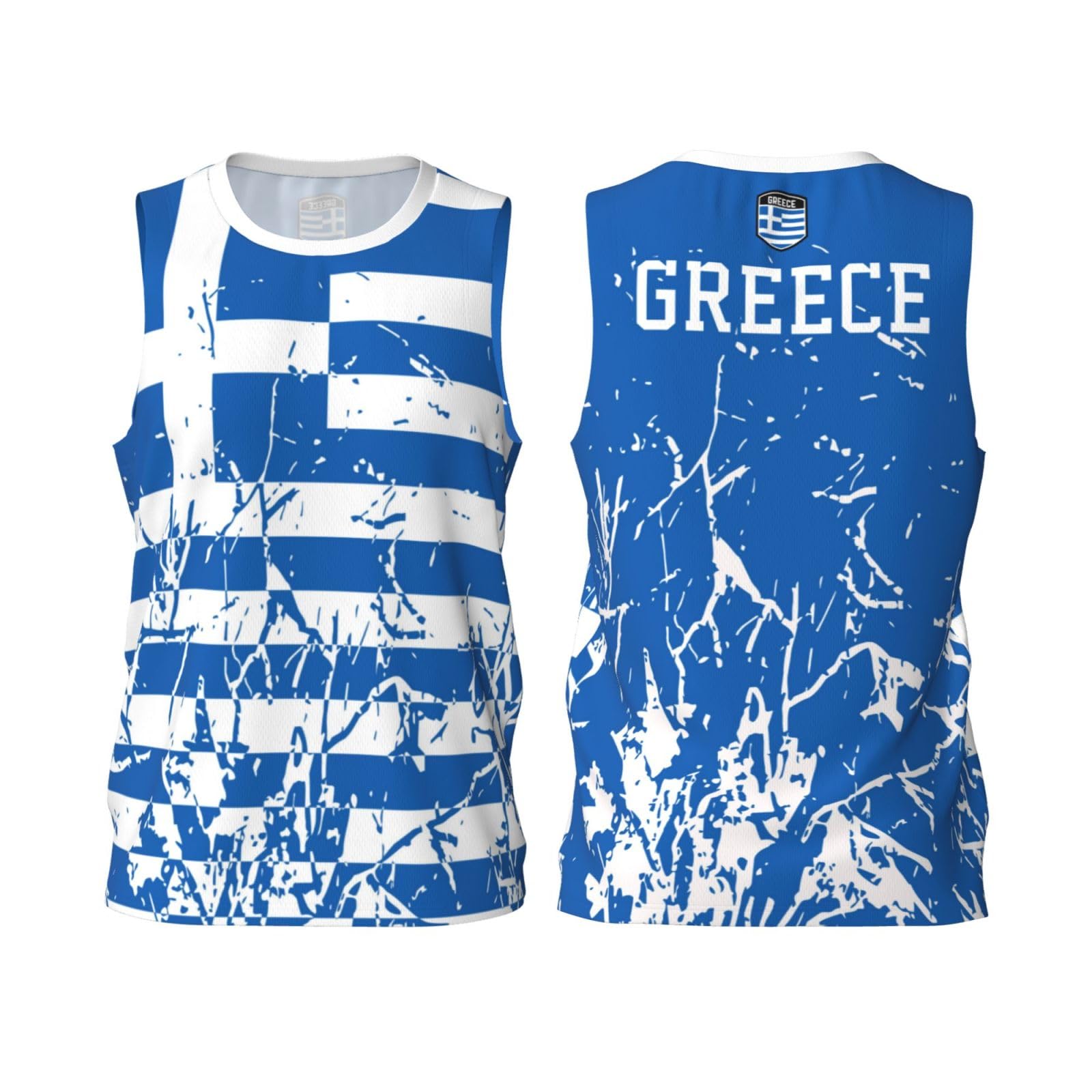 Fagiuchi Unisex Black Greece Flag Grain Basketball Jersey Shirt Team Up Sports 3D Full Print Design Jerseys