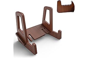 Plate Stand for Display 6.5 Inch, teamkio Anti-Slip Bamboo Frame Holder Stand...