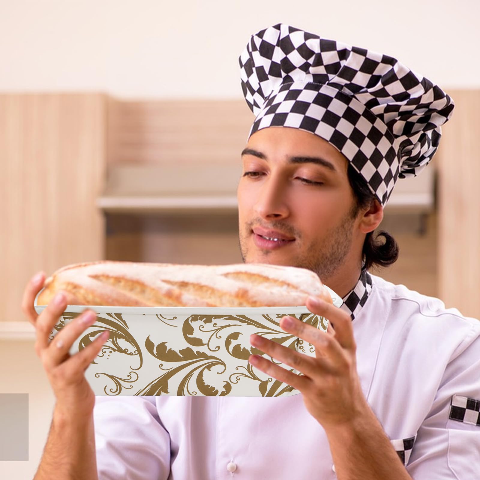 WOPPLXY 100 Stück Papier-Kastenformen, 19 x 8,9 x 6,1 cm, Einweg-Papier-Backformen, rechteckige Papier-Backform für Brot, Kuchen, Bäckerei, mikrowellengeeignet, gefriergeeignet (Weiß, Kaffee)