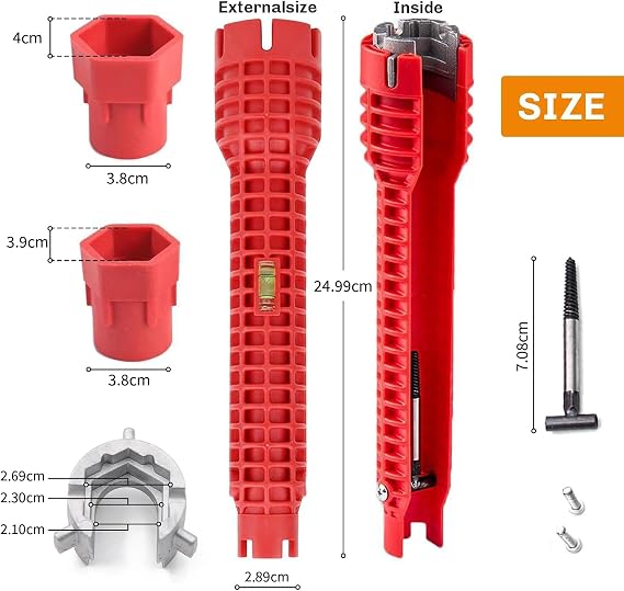Tap Spanner & Basin Wrench for Tight Spaces, 8-in-1 Tap Wrench Tool