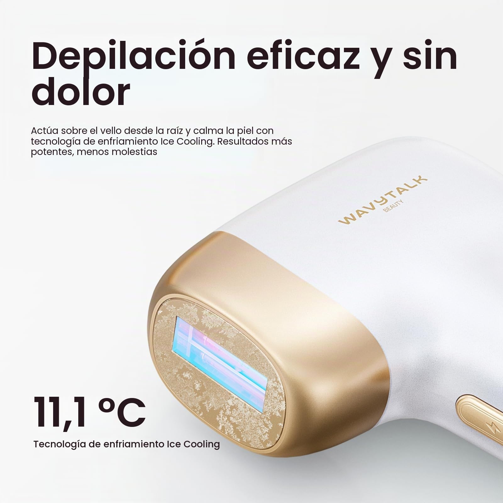 Wavytalk 24J Depiladora Luz Pulsada IPL,Maquina Depilación para Mujer Hombre,Tecnología Dual-Pause y Función de Enfriamiento para Piernas, Axilas y Línea del bikini,Funcionamiento con Cable