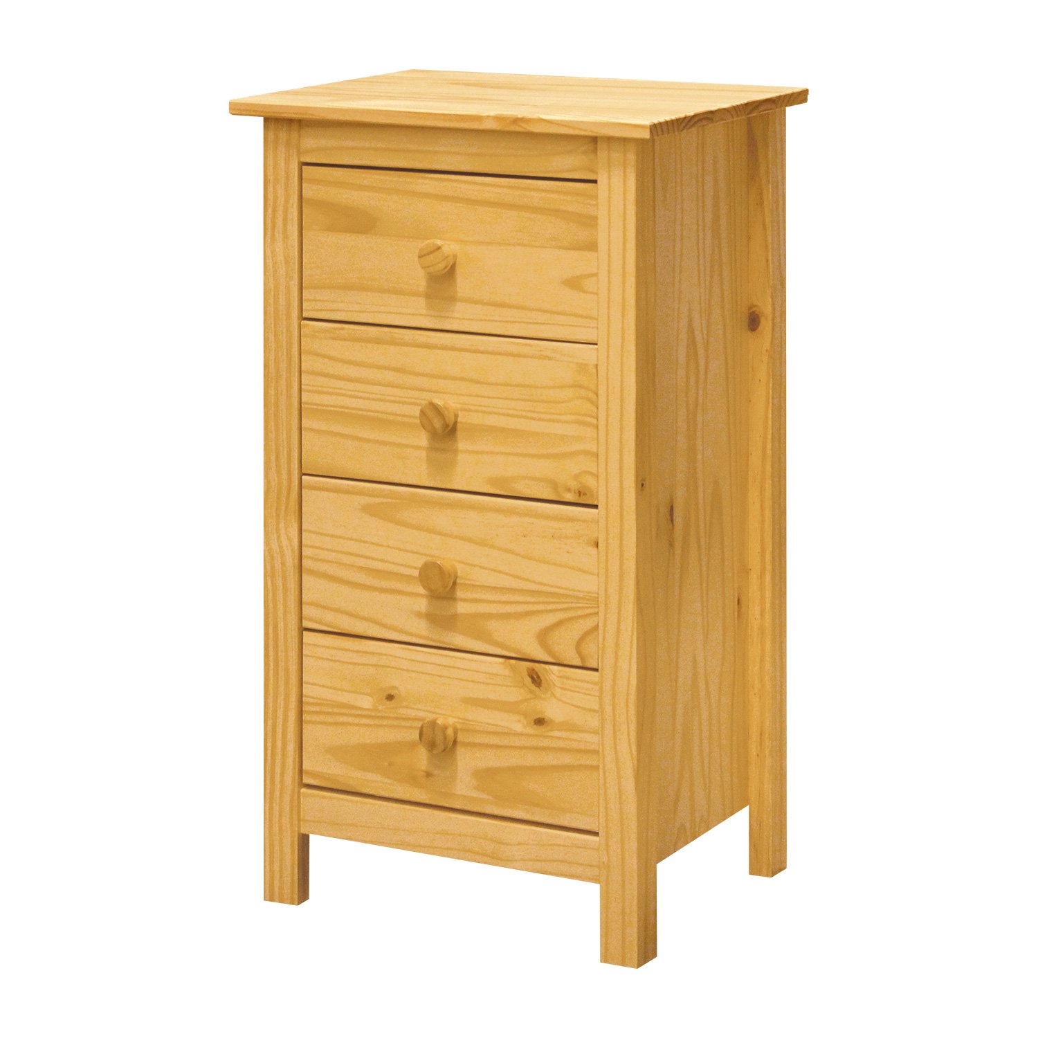 Comò con 4 cassetti, in legno di pino massiccio Torino