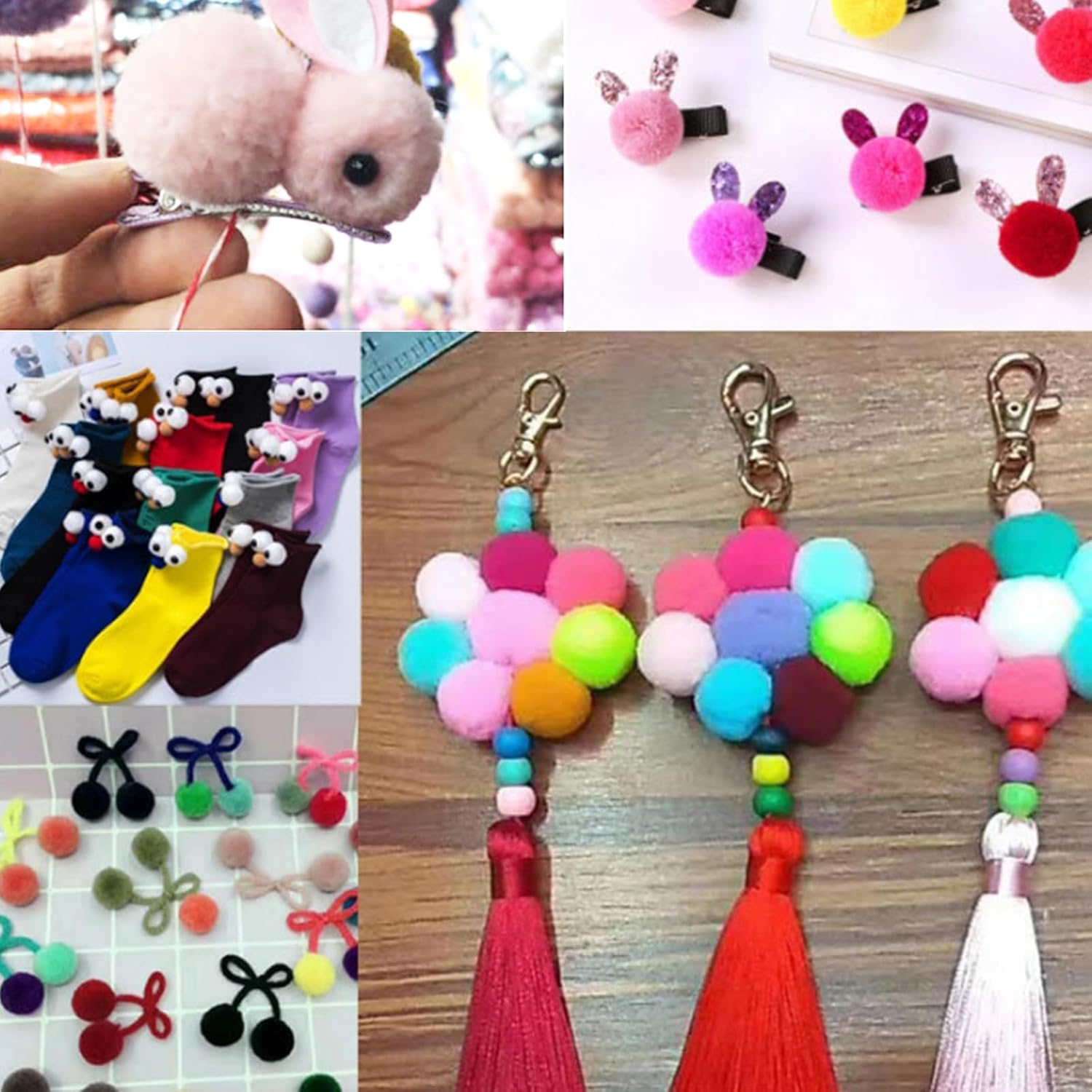 Jtnohx Wool Felt Balls, Soft Wool Felt Pom Poms for Crafts, Handicrafts & DIY Art Decoration, Multi-Colored 320 Pcs 0.39 Inch