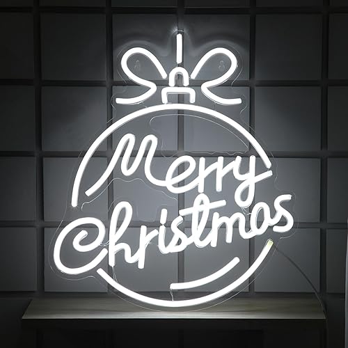 Miniatura 4 de Xuhal Letreros de neón de acrílico con texto en inglés "Merry Christmas", luz de neón de Navidad, luz LED de neón para decoración de pared, fiesta