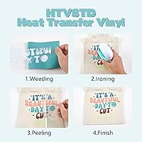 Vista 3 de Vinilo de Transferencia de Calor Bohemio Oscuro - 8 Hojas 12'' x 10'' Azul HTV Azul Egeo Vinilo para Planchar para Camisetas