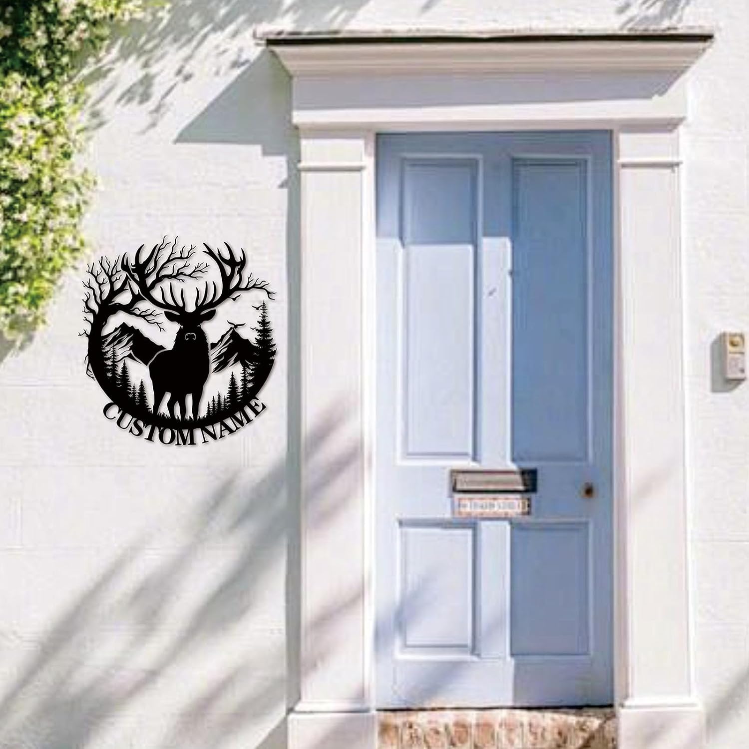 Personalized Deer Metal Cabin Sign, Custom Metal Signs Outdoor, Custom Family Name Sign, Personalized Hunting Signs Customized, Deer Hunter Gift image 2