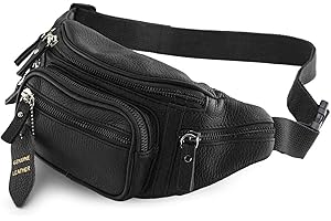 Fanny Pack Waist Bag Multifunction Genuine Leather Waist Pouch Bag for Men and Women
