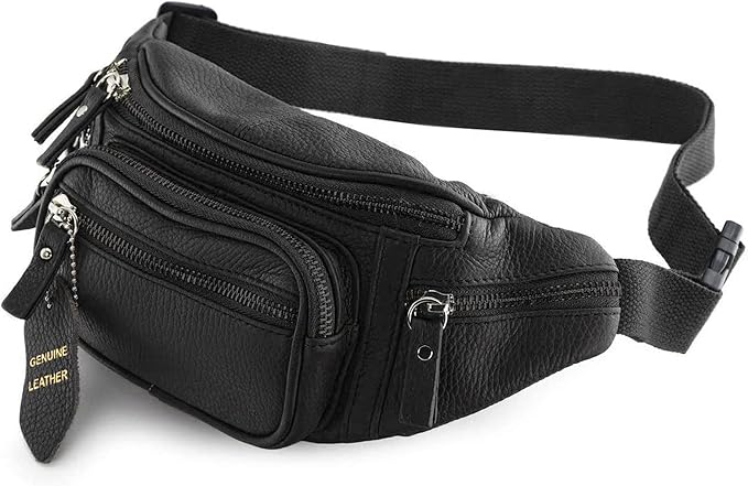 small black leather fanny pack