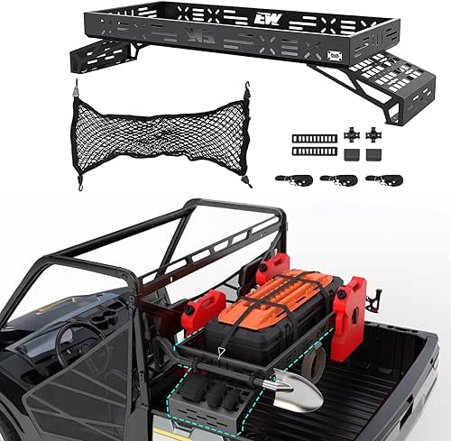 NIXFACE UTV Cargo Rack Aluminum Adjustable Universal with Cargo Net