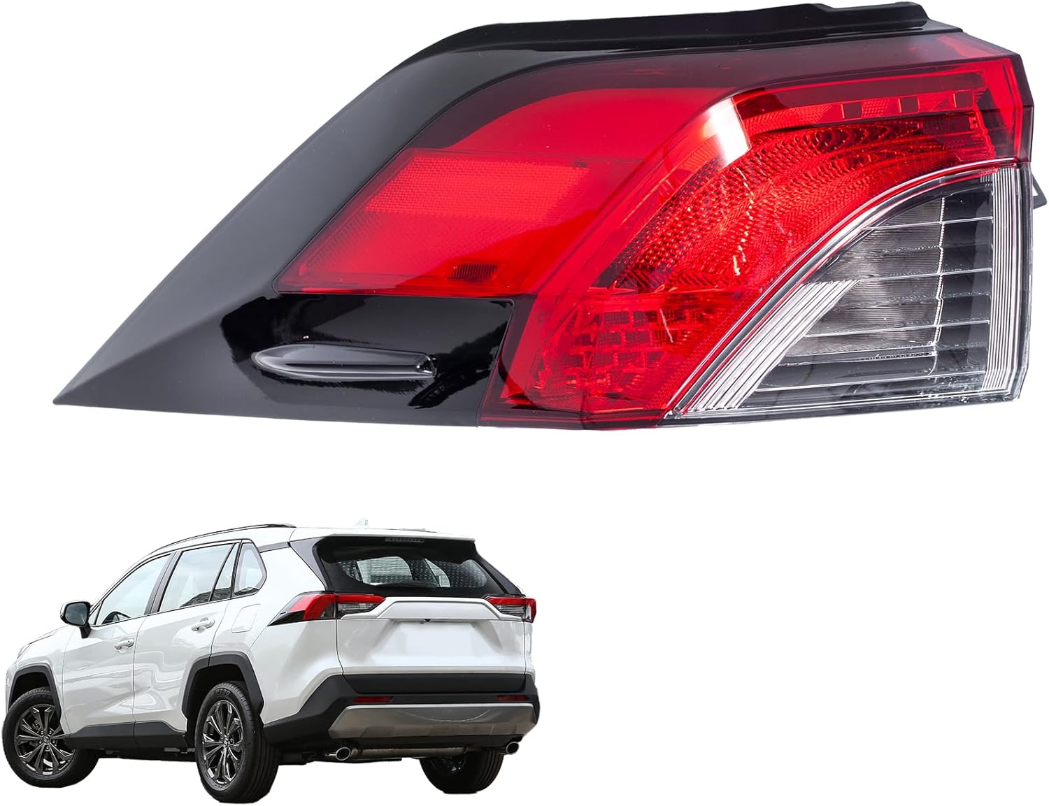 led tail light assembly outer brake tail lamp replacement for toyota rav4 2019 2020 2021 81560-0r090, to2804148 driver side (left led taillight)