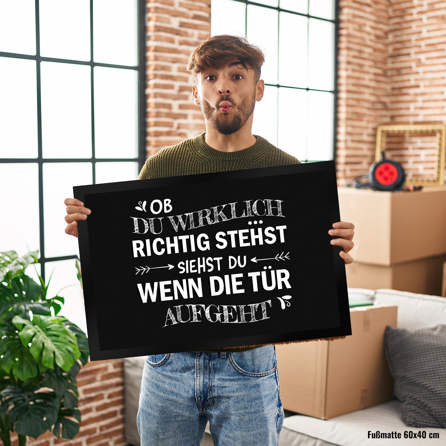 trendaffe - Ob du wirklich richtig stehst Fußmatte XXL
