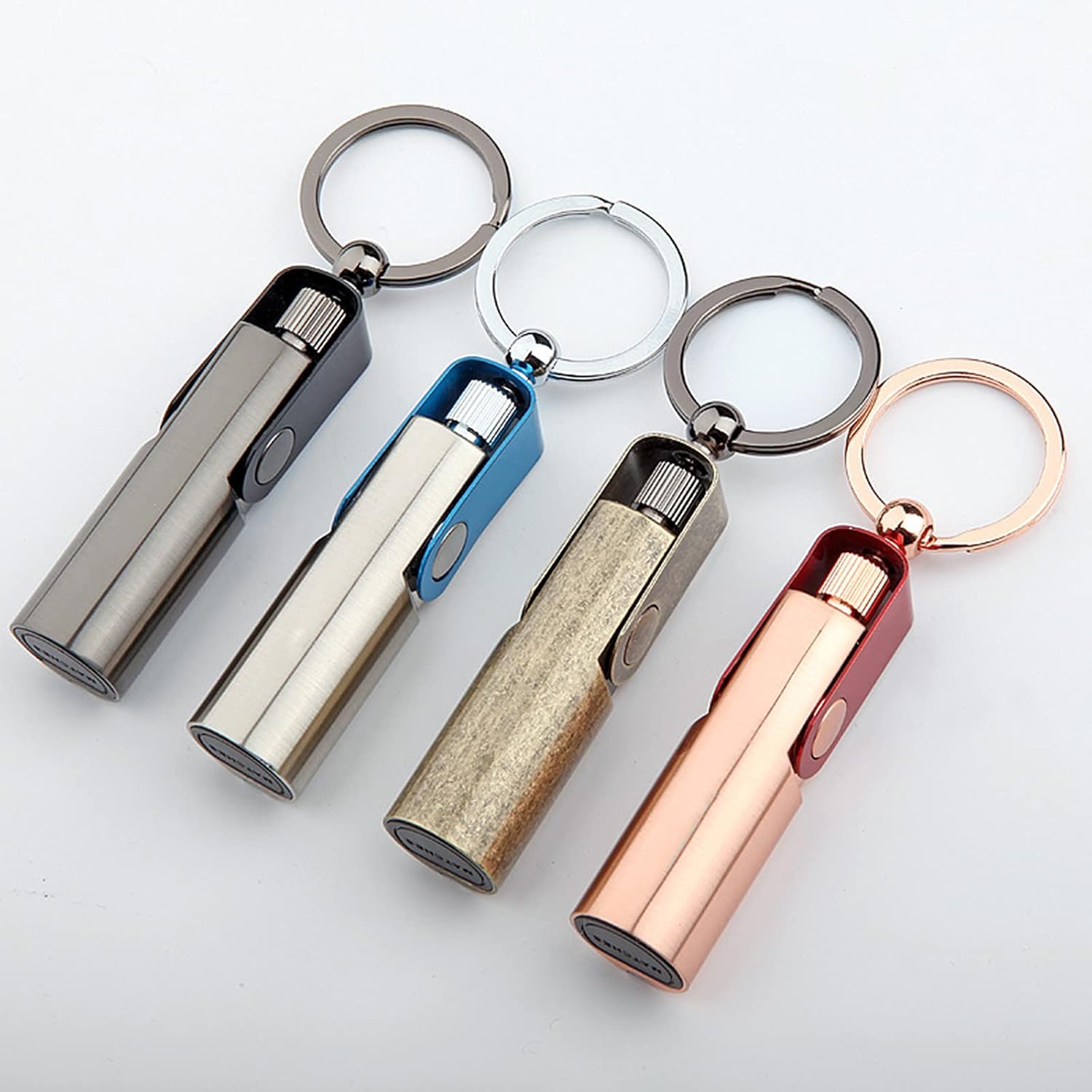 HB1 Kerosene Lighter Keychain Flint Metal Matchstick Fire Multi-Function Refillable Lighter Permanent Match Outdoor Waterproof Portable for Men