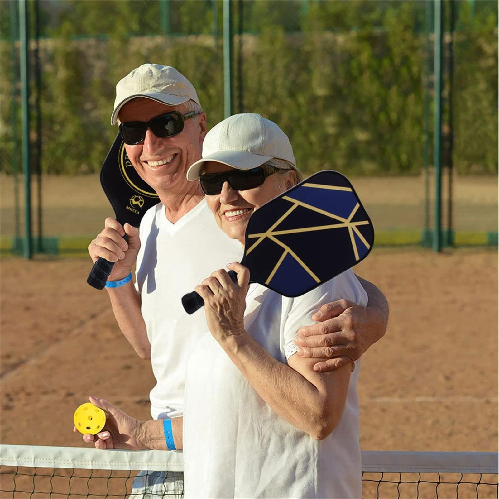 Zestaw Pikle | Wiosła Pickleball z włókna węglowego | rakieta i kulki do | marynowania, sprzęt do marynowania na zewnątrz z włókna szklanego dla dorosłych