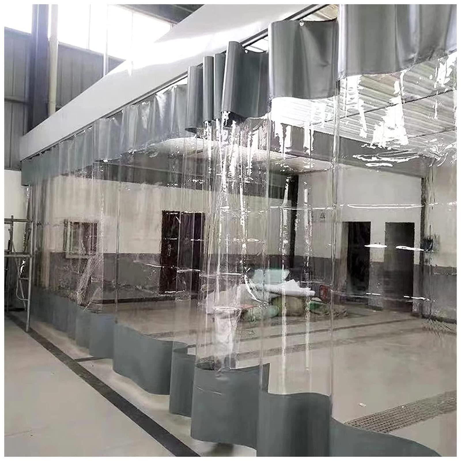 Tende trasparenti impermeabili in telone – Pannelli laterali per pergola esterna, telone in PVC resistente alle intemperie, divisorio trasparente con occhielli, dimensioni: 1,2 x 2 m