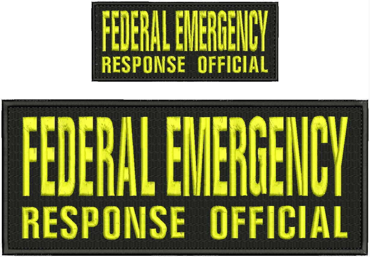Special Patches for Velcro Patches for Uniform for Federal Emergency Response Official Embroidery Patch 4X10 and 2x5 Hook Yellow Model-Q-X988-4441