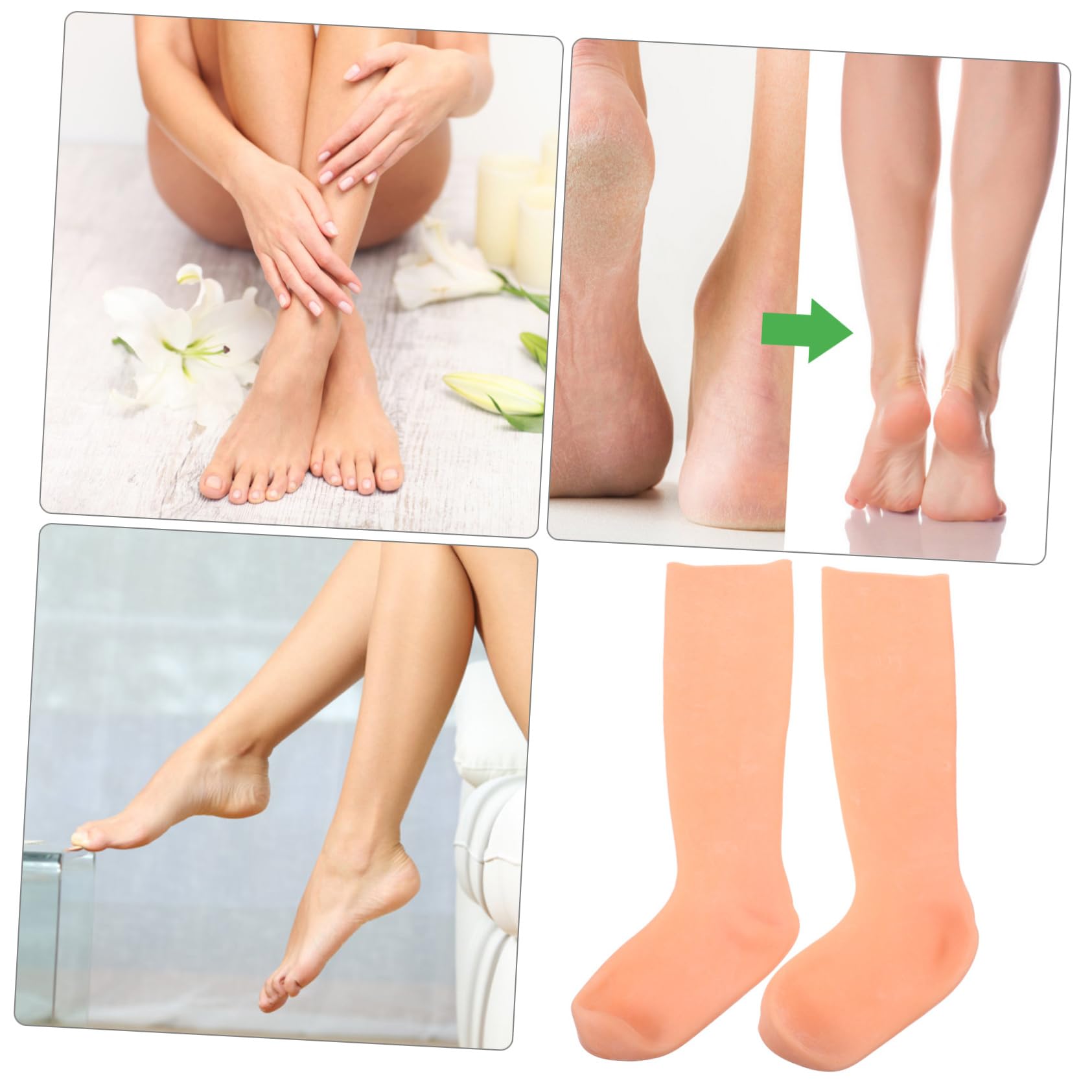 Happyyami Calzini Idratanti per Piedi Secchi Calze Lunghe Lozione per Cura dei Piedi Riutilizzabili e Comodi per Adulti Donne e Uomini