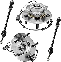 Vista 48 de Detroit Axle - Kit de suspensión de 14 piezas para Jeep Liberty 2006-2007, 2 cubos de rodamiento de ruedas, 2 brazos de control superior, 2 rótulas