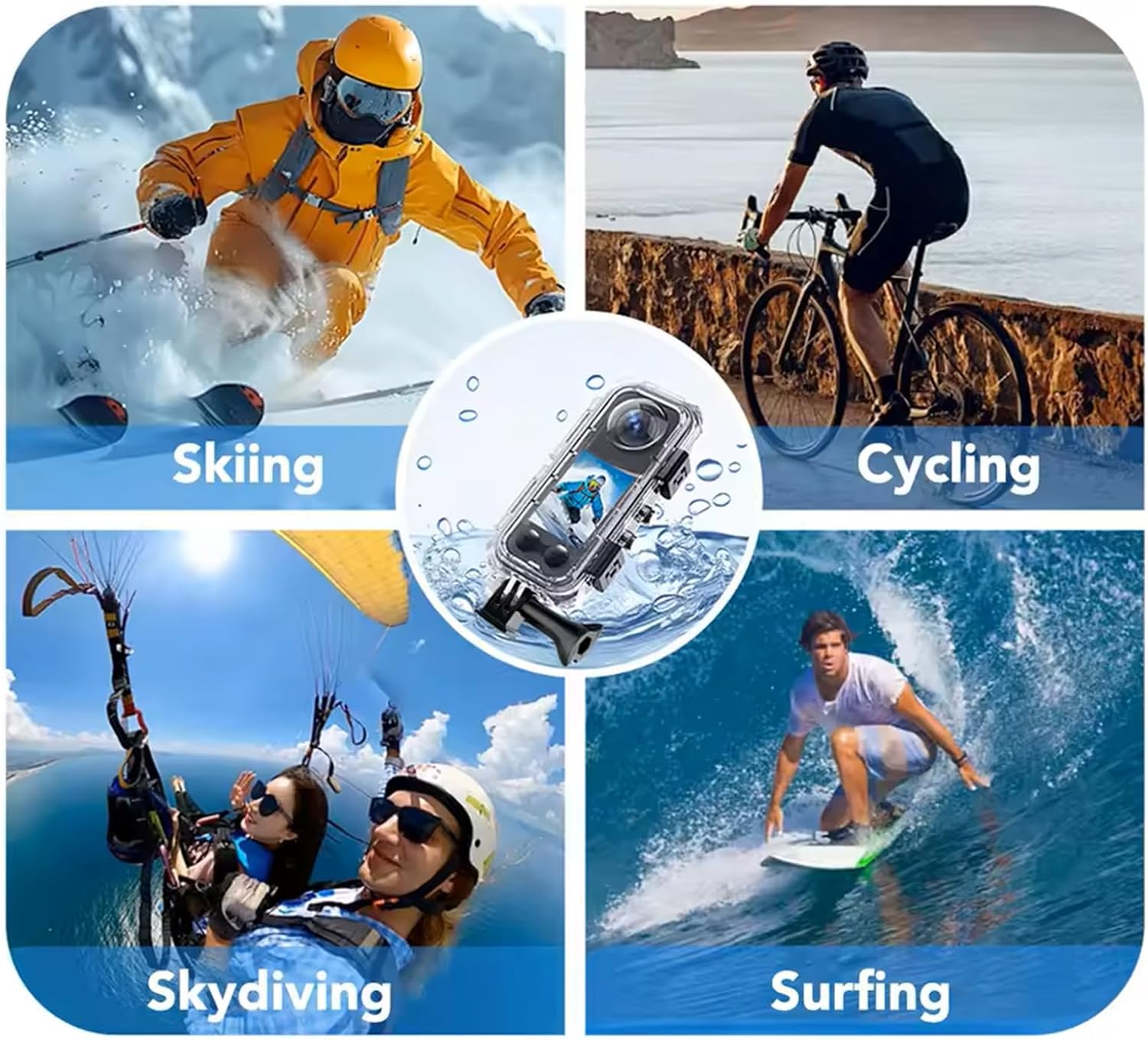 Waterproof Housing for Insta 360 X5 Action Camera Dive, 45m/147ft Invisible Protective Underwater Shell Case Cover for Insta360 X5 with Bracket Accessories & Anti-Fog Inserts