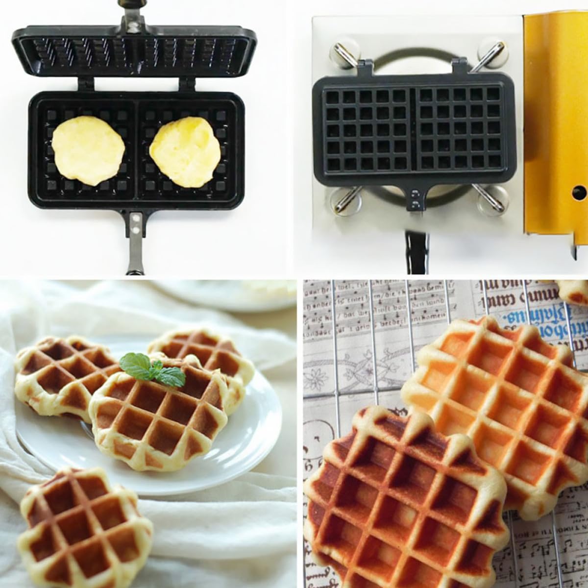 Stampo per Waffles Nero in Alluminio Pressofuso per Forno | Facile da Pulire, Modulo da Cucina per Preparazioni Fai da Te, Uso su Gas