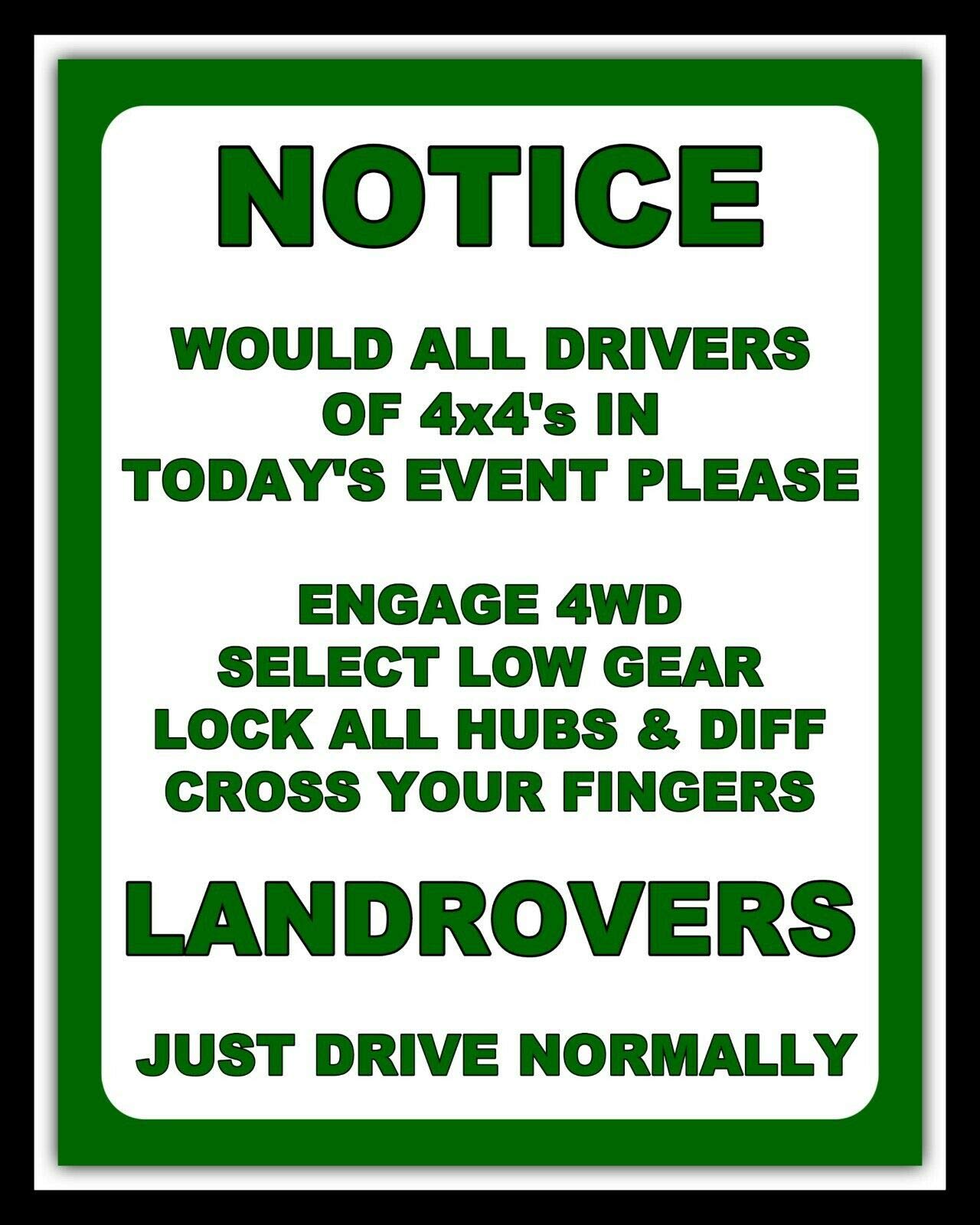 8X12 Inch Would All Drivers Off Road Landrover Defender Metal Sign