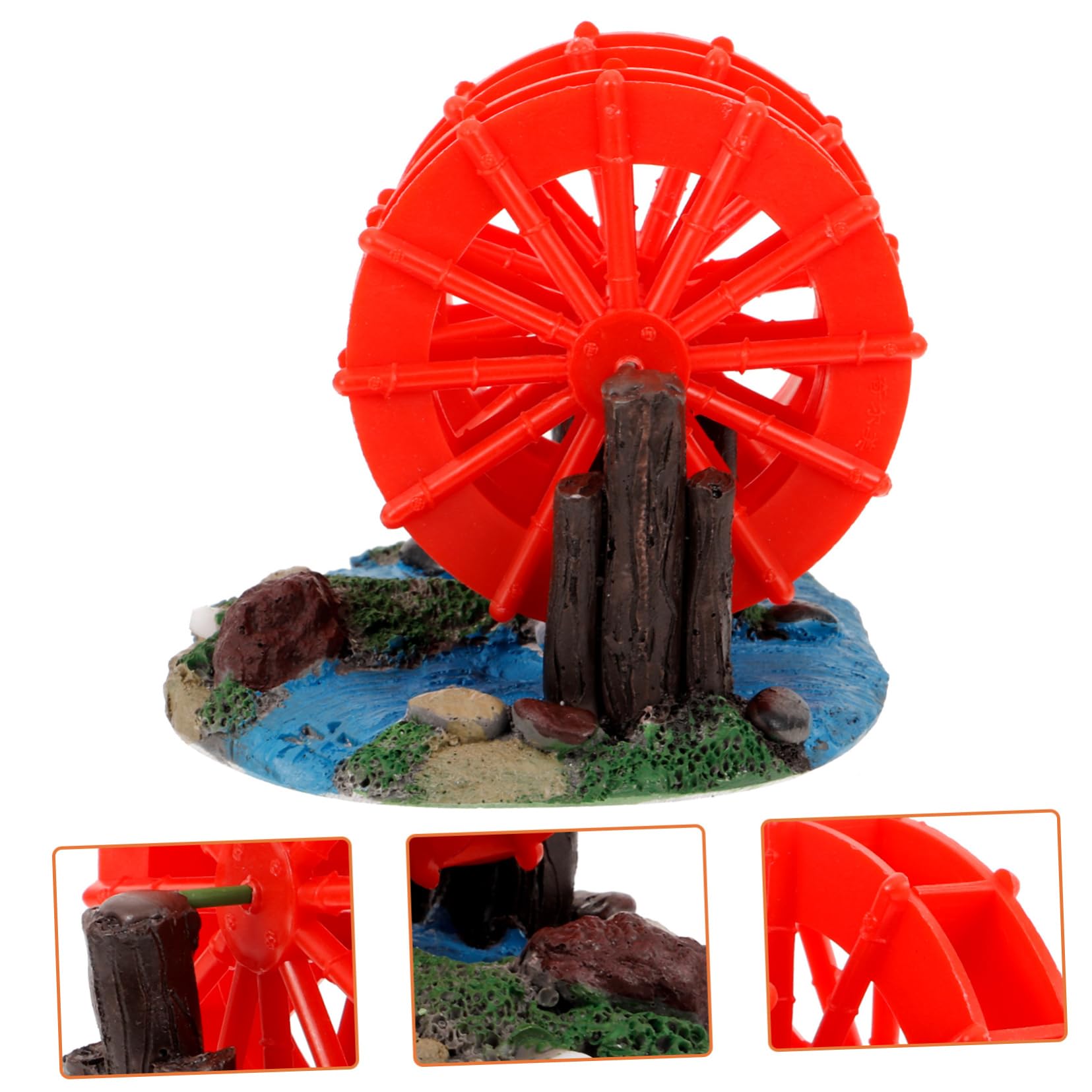 ULTECHNOVO 4 Pièces Ornement D'équipement De Moulin à Vent Accessoires D'aquarium Décoratif Roue à Eau pour Aquarium Décor D'aménagement Paysager D'aquarium Résine