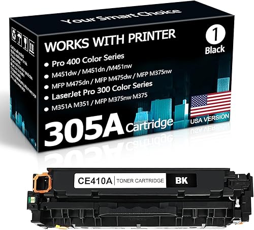 305A Cartucho de tóner negro de alta capacidad de repuesto para 305A CE410A 305X CE410X Toner para HP Pro 400 Color M451dn M451nw M451dw MFP M475dw