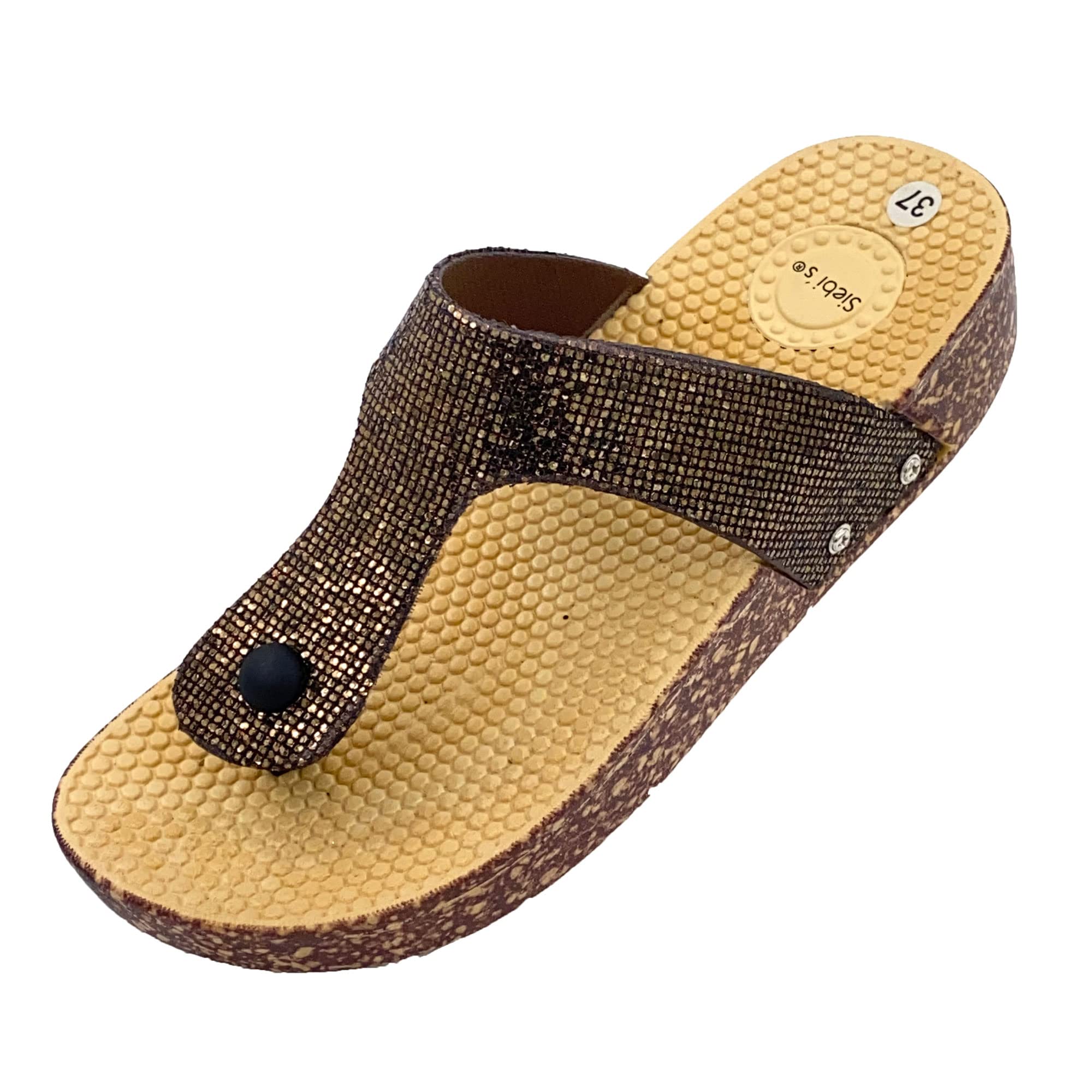 Siebi'sElba Women's Bathing Shoes with Toe Separator, bronze, 40 EU Schmal