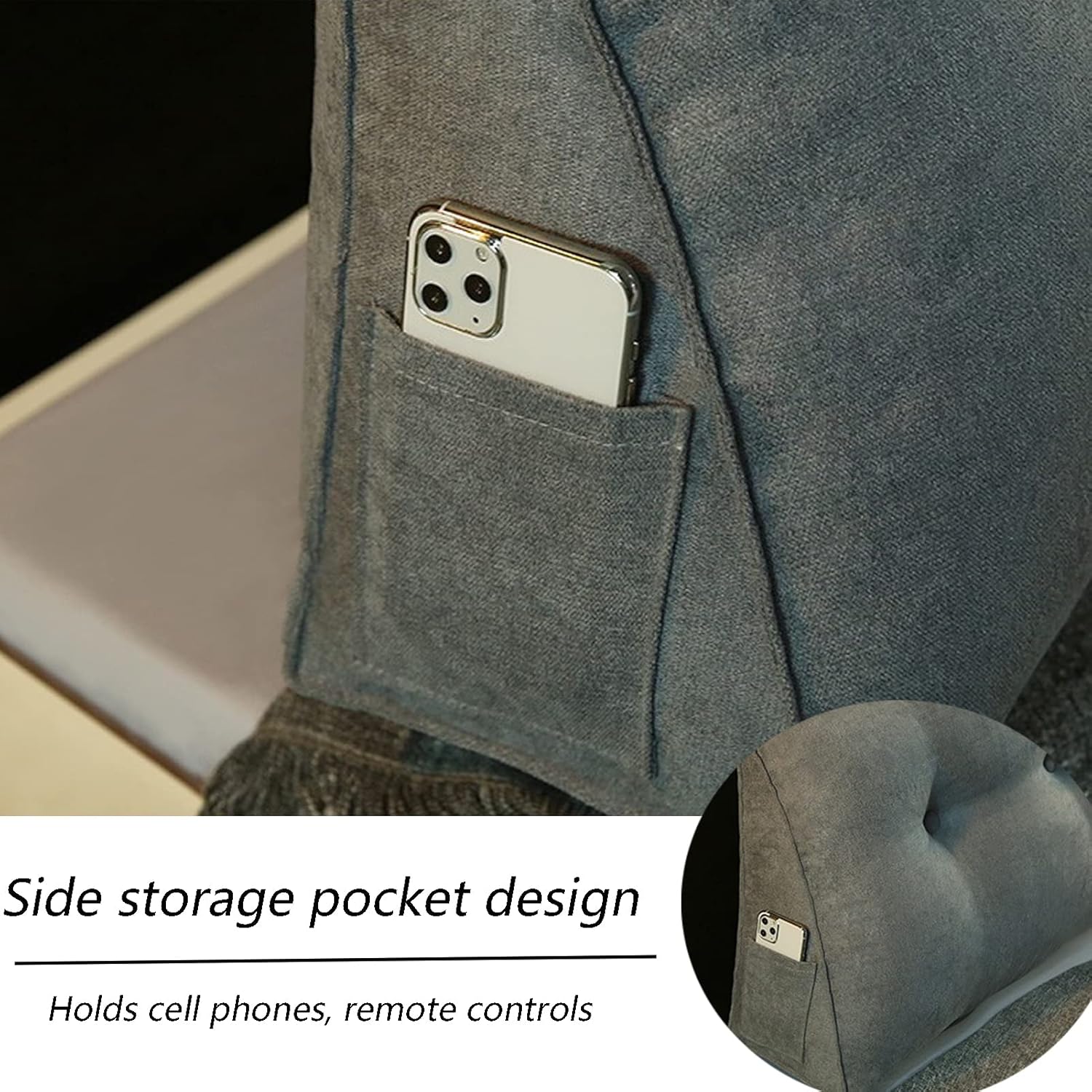 Wedge Body Positioners Pillow Reading Bedrest Throw Pillows Triangular Wedge Cushion,Triangular Headboard Backrest Positioning Support Reading Wedge Pillow,D,23.6 x7.87x19.68in