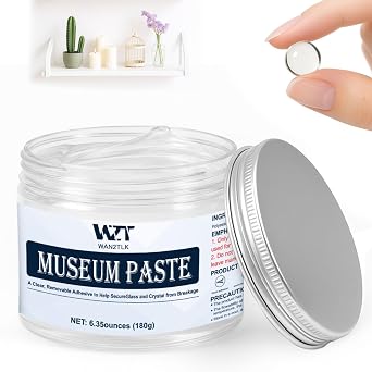 180g Exhibits Fixing Gel for Museum - Clear, Removable & Reusable Putty Wax for Securing Antiques, Glass, and Breakable Collectibles from Falling Non-Toxic