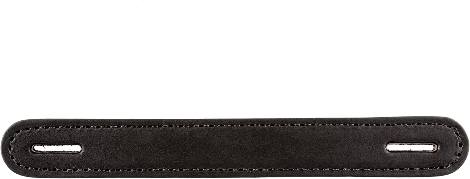 Leather Handles Hardware - Black Slotted Trunk Handle | Furniture Handle for Steamer Trunk, Chest, Box, Cabinet Door or Drawer | UA-21-LHBL