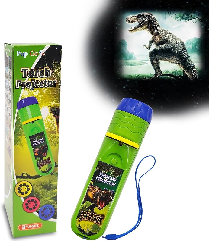 Pup Go Dinosaur Toys for Kids 3-7, Focusable Dinosaur Flashlight Projector | 24 Realistic Dino Images, Projector Light, Kids Night Light, Best Gift Cool Dinosaurs Toys for 3 4 5 6 7 Year Old Boys Girls