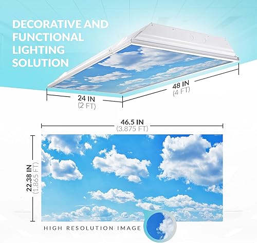 Miniatura 2 de Octo Lights Cubiertas de luz fluorescente para luces de techo para aula de 2 x 4 2238 x 465 pulgadas mejoran el enfoque eliminan los dolores de
