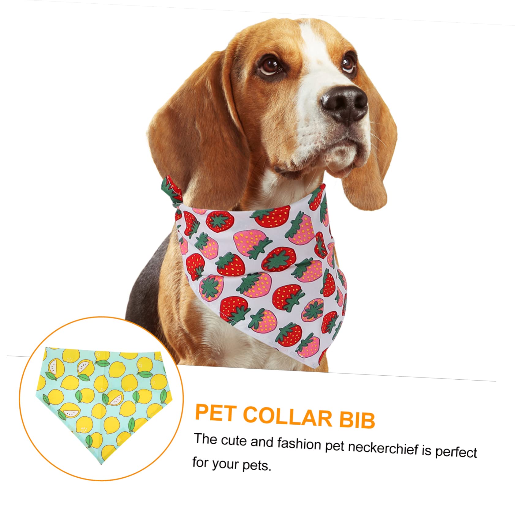 Beavorty 15pièces Bandanas pour Chiens Et Écharpes Respirantes pour Animaux De Compagnie Motifs De Fruits Absorbent La Et Protègent Cou