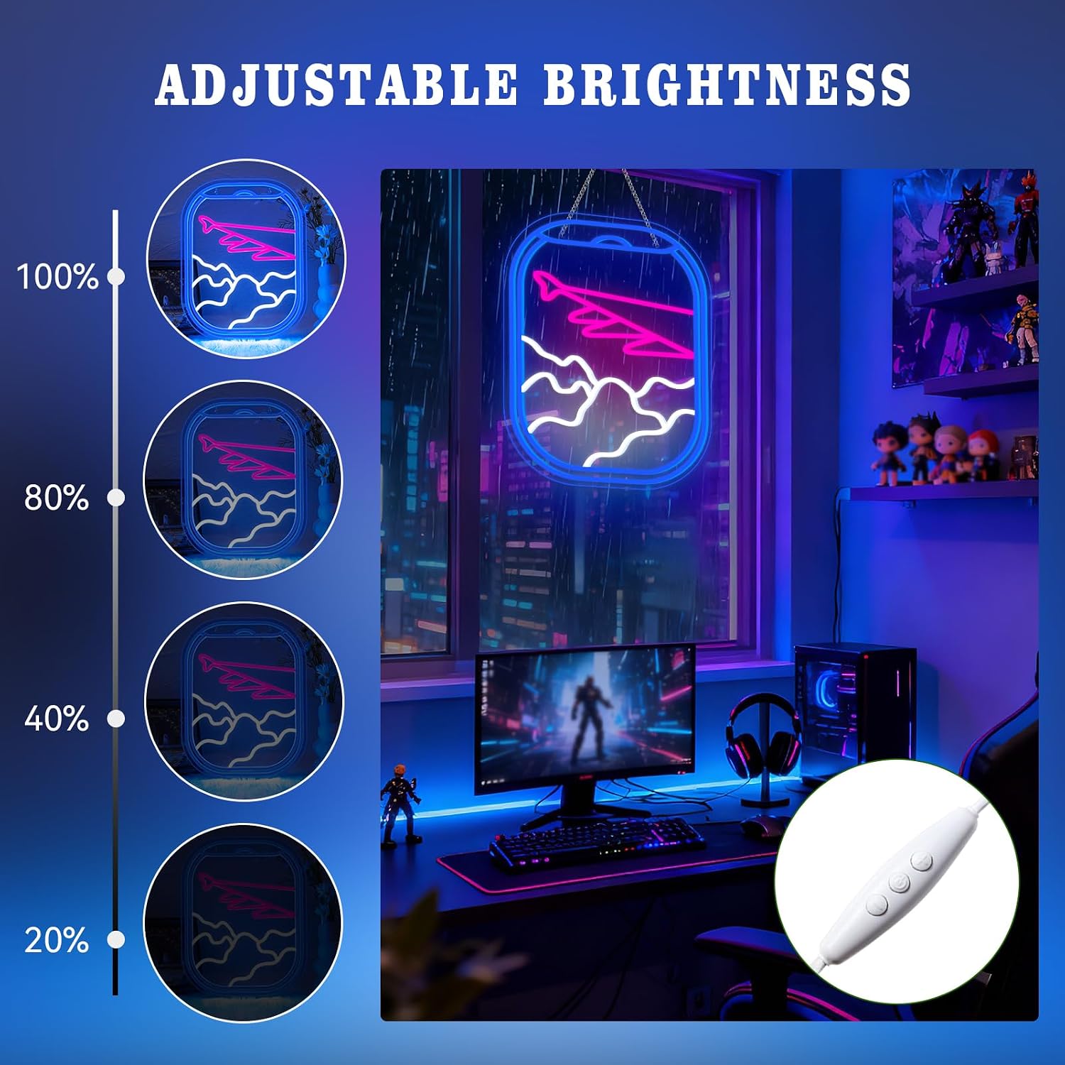 Airplane Window Neon Sign Window View LED Wall Decor Light for Restaurant image 5