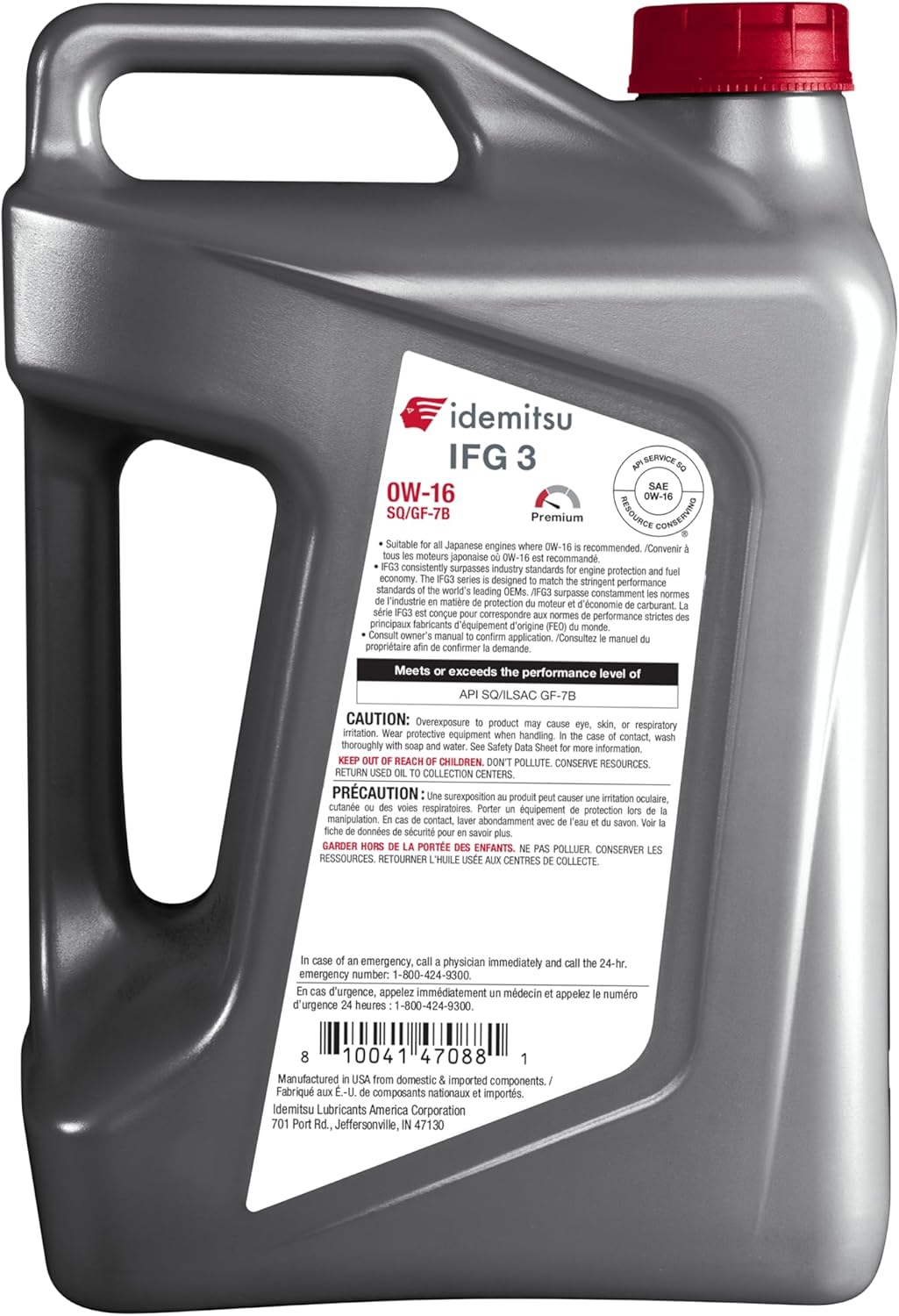 Idemitsu IFG3 0W-16 SP/GF-7B Full Synthetic Motor Oil – 5 Quart, Case of 4 | Advanced Fuel Efficiency & Engine Protection | Designed for Hybrid and Gasoline Engines