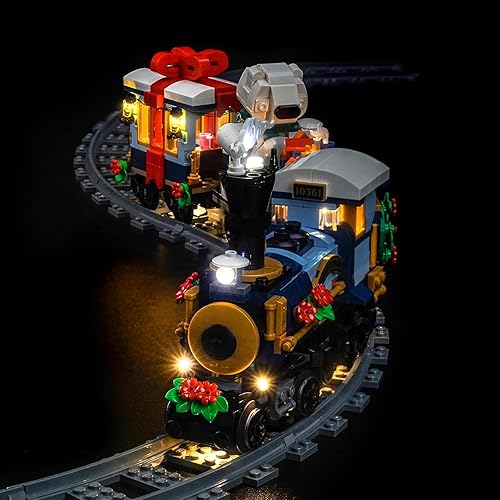 Kit de luces LED mejorado compatible con Lego Icons Holiday Express Train Building Set, decoración de luces compatible con Lego 10361 (modelo no