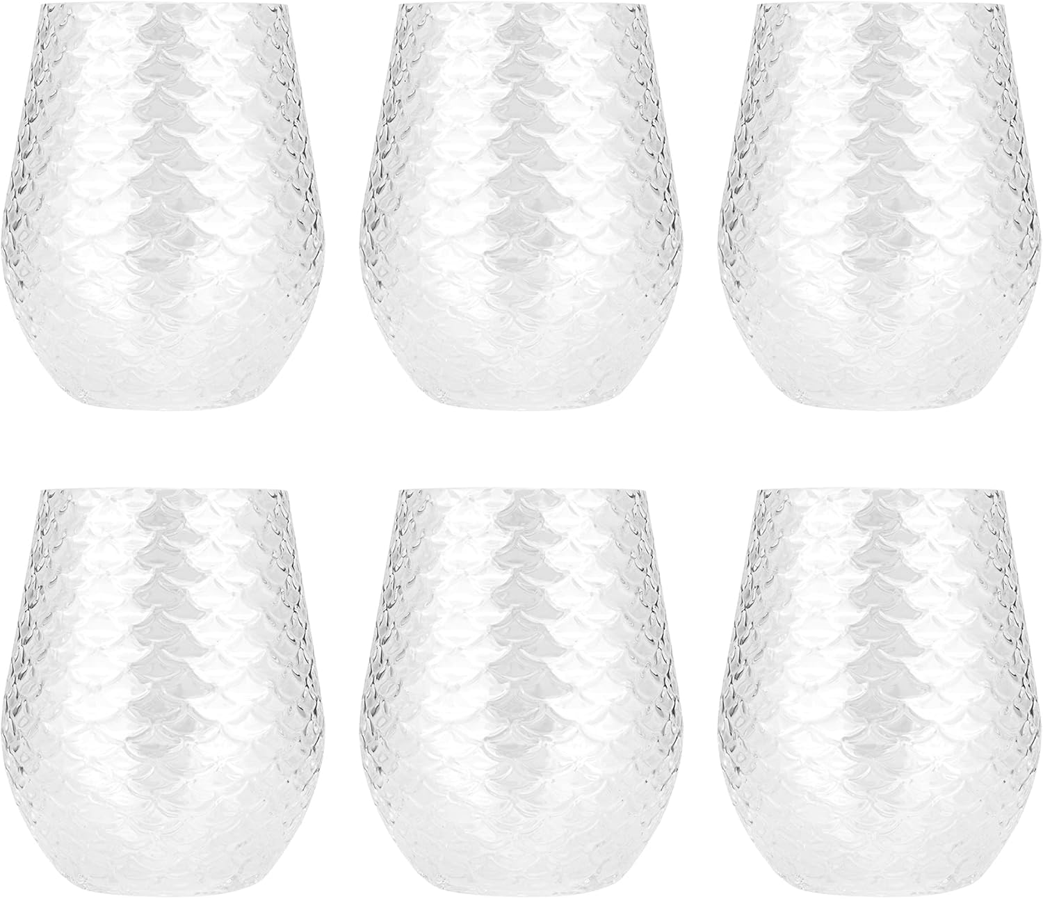 Unbreakable Elegant Plastic Stemless Wine Glasses 19 ounce