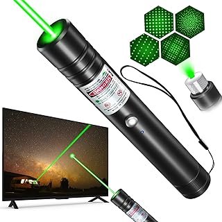 MIPREZT Rechargeable Green Laser Pointer high Power, Long Range Laser Beam Pen, Strong Laser Pointer for TV LED LCD Screen, Green Laser Light for Dogs Cats Outdoor Hunting Meeting Teaching-Black