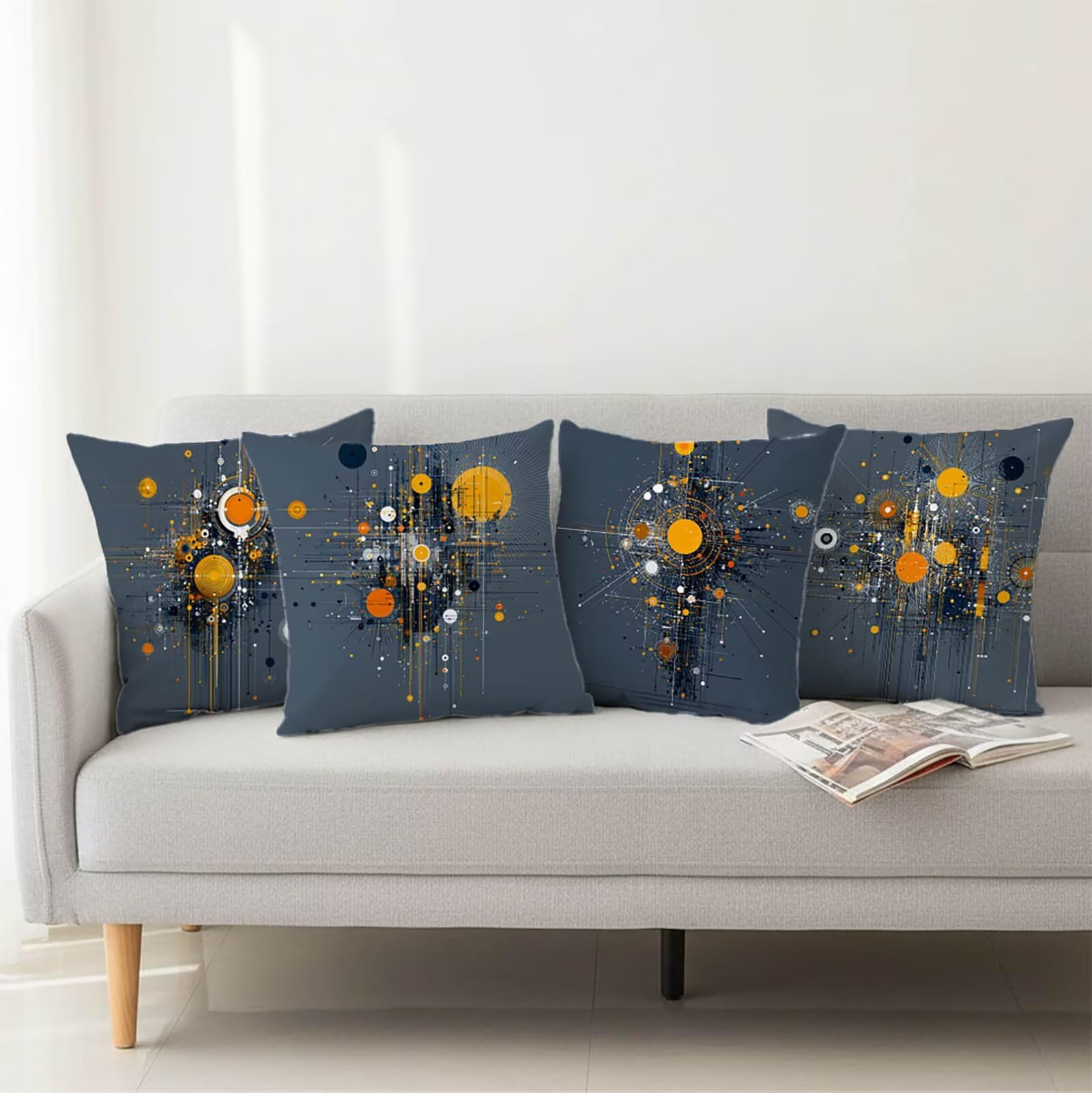 Kissenbezug 65 x 65 Outdoor Kissenbezug 65 x 65cm Doppelseitiger Druck Geometrie Deko Sofakissen Bezug Einfachheit Kopfkissen Bezug für Frühling Sofa Bett Deko, Geschenke für Frauen (Samt) BZ-16395