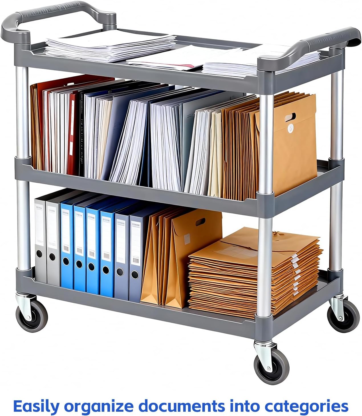 Three-Story Hotel Dining cart Mobile Plastic Trolley Restaurant Vegetable cart to Collect Bowls and Remove Meals