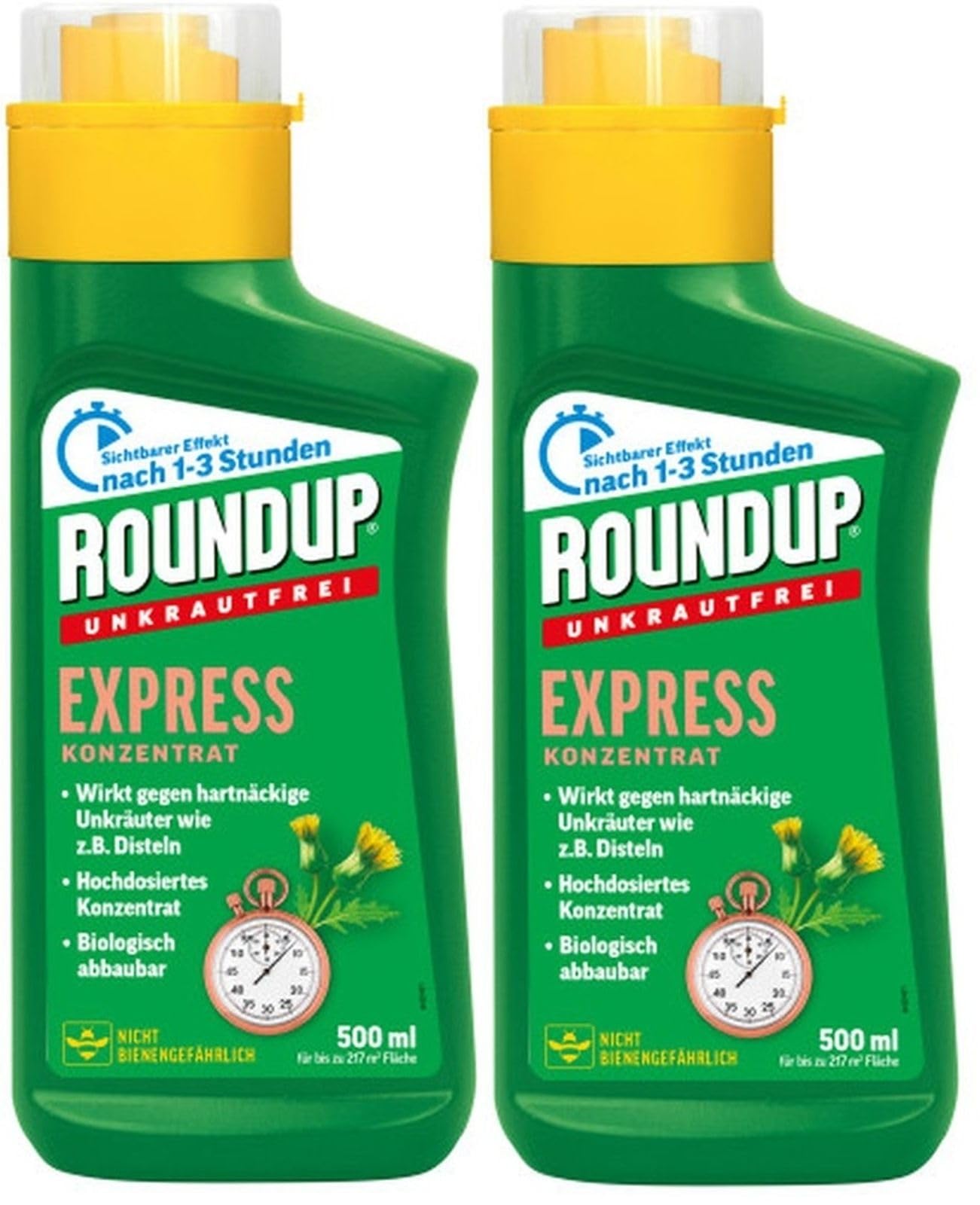 2 x 500 ml Roundup Unkrautfrei Express Konzentrat - Unkrautvernichter ohne Glyphosat