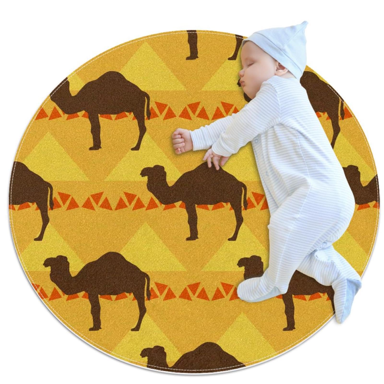 Tapis de salle de bain pour chambre à coucher et chambre d'enfant rond camomille