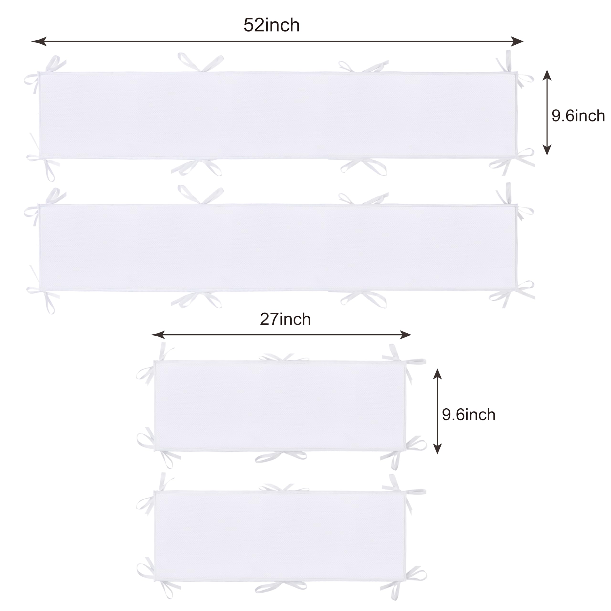 Mesh Liner for Full-Size Cribs, Classic 3mm Mesh (White) - 3