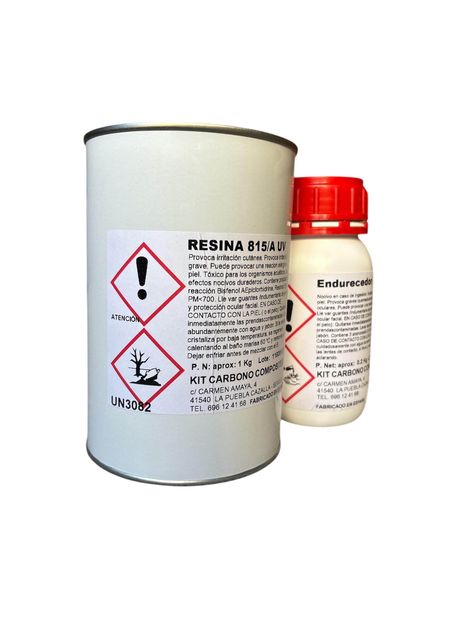 Resina Epoxi Profesional Transparente 1,35kg para Estratificados de Fibra de Carbono y Reparaciones