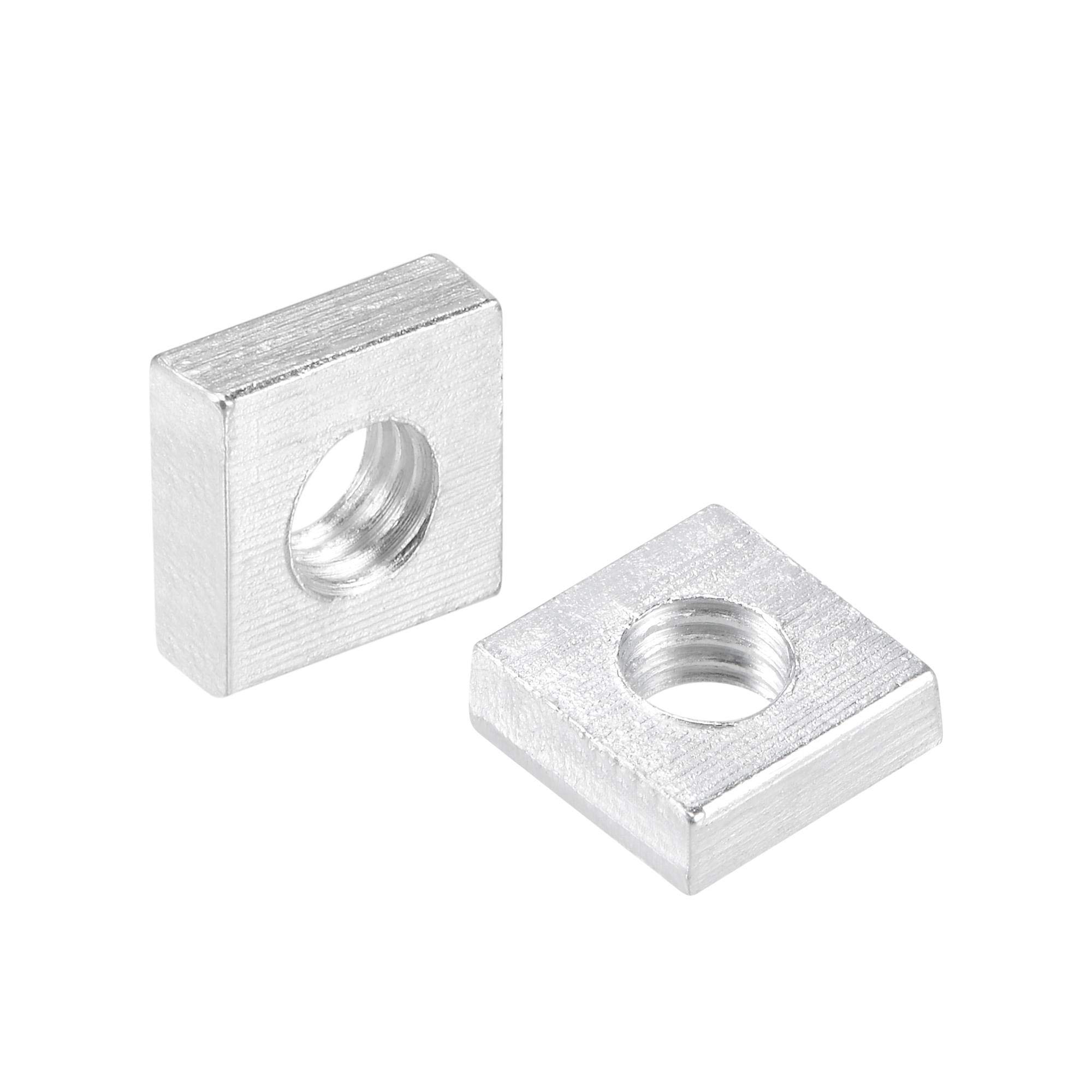 sourcing map Square Nuts, M6x11mmx4mm Zinc-Plated Metric Coarse Thread Assortment Kit, 25 Pcs