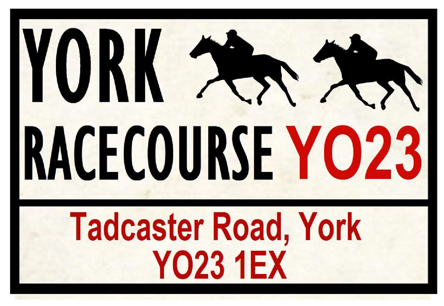 Inga Tinsign5240 Horse Racing Road Signs (York) Fun Souvenir Novelty Fence Decoration Props Plaque 8X12 Inch