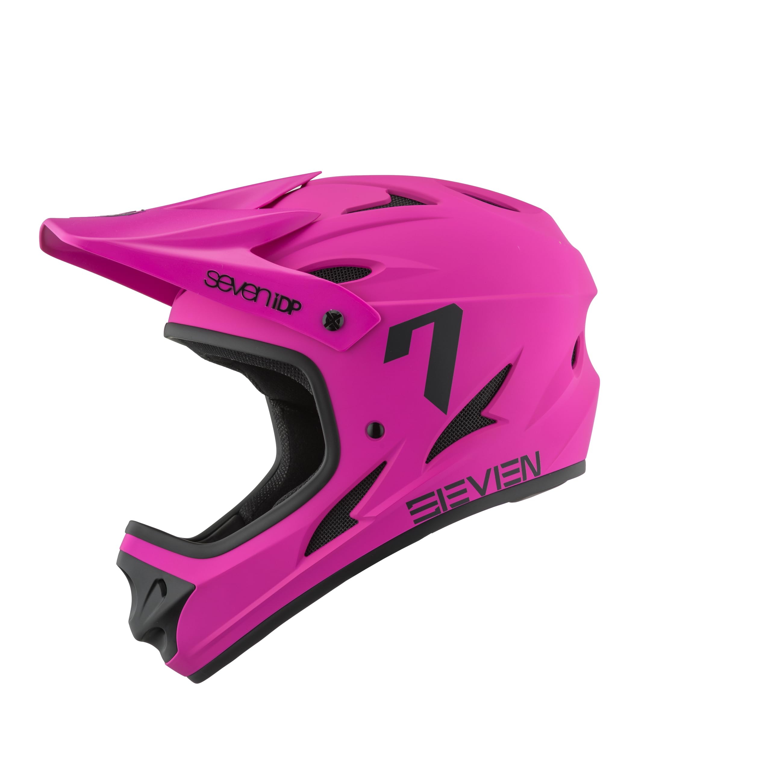 7 iDP M1 MTB Mountain Bike Full Face Lightweight Vented Bicycle Helmet (Flo Pink, L)